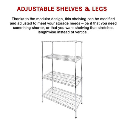 Modular Wire Storage Shelf 900 x 350 x 1800mm Steel Shelving