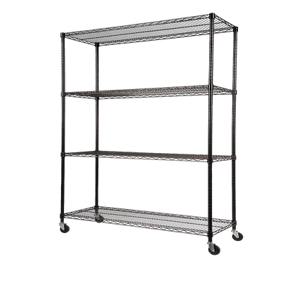 Modular Wire Storage Shelf 1500 x 450 x 1920mm Steel Shelving with Wheels
