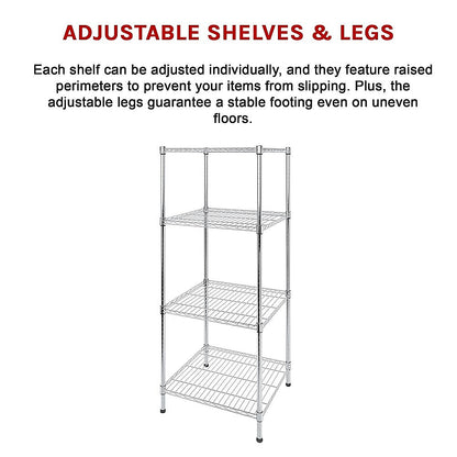 Modular Wire Storage Shelf 350 x 350 x 1800mm Steel Shelving