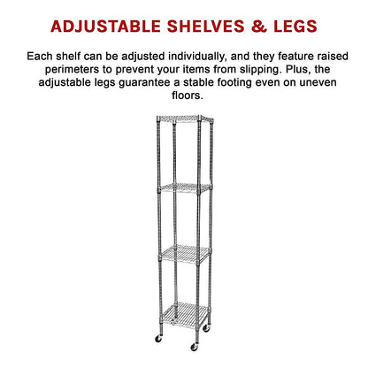 Modular Wire Storage Shelf 350 x 350 x 1800mm Steel Shelving