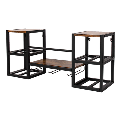 Wall Mounted Wine Rack 3 Stem Glass Holder Storage Organiser