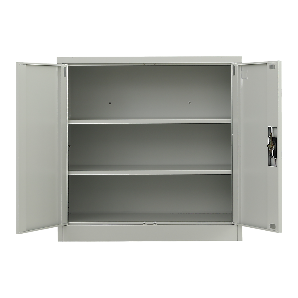 Two-Door Metal Short Cabinet Shelf Storage for Home Office Gym