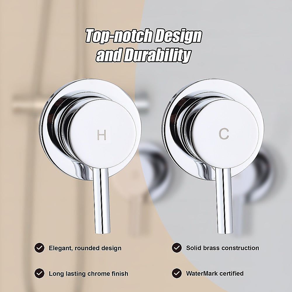 Bathroom Shower Bath Hot and Cold Mixer WATERMARK Certified in Chrome