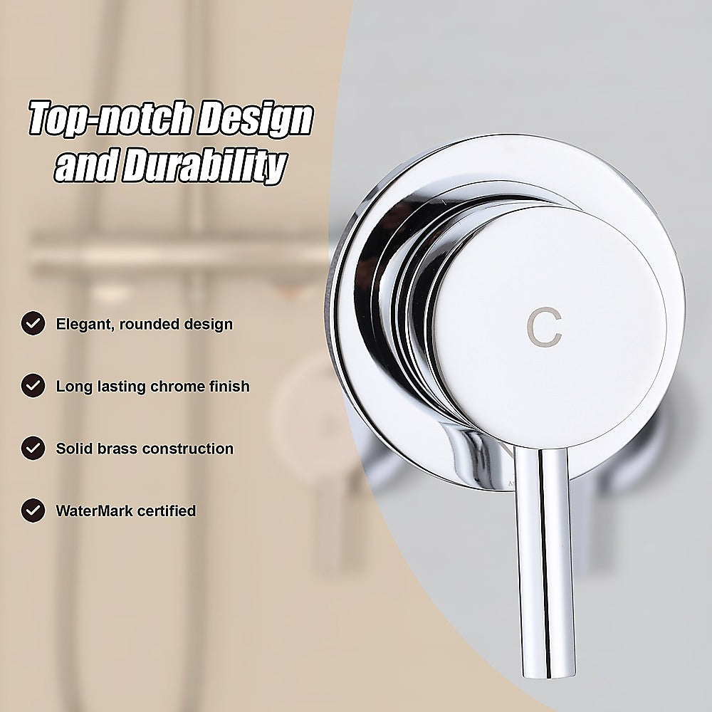 Bathroom Shower Bath Hot and Cold Mixer WATERMARK Certified in Chrome