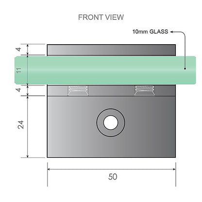 90cm Frameless Glass Bath Screen with Brass Brackets - Chrome