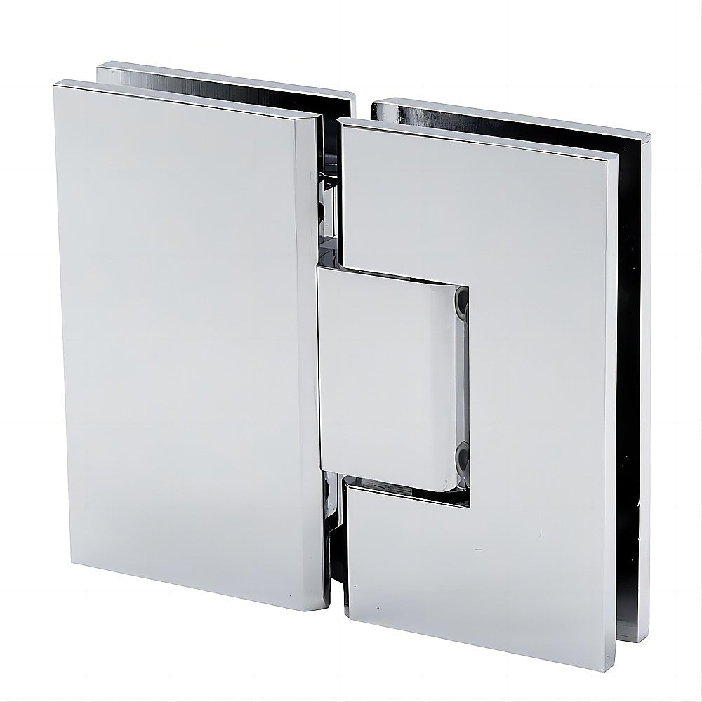 90cm Frameless Glass Bath Screen with Brass Brackets - Chrome