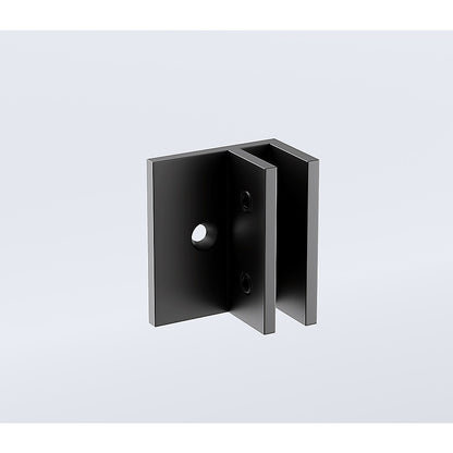 100cm Wall to Wall Frameless Shower Screen with Black Brackets and SS Hinges, Round Knob Handle