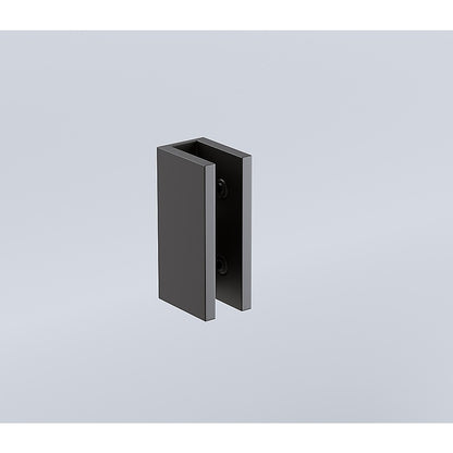 90x80cm Corner Frameless Shower Screen with Black Brackets and SS Hinges, Square Knob Handle