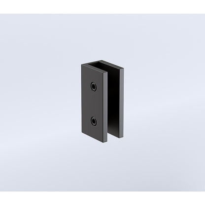 90x80cm Corner Frameless Shower Screen with Black Brackets and SS Hinges, Square Knob Handle