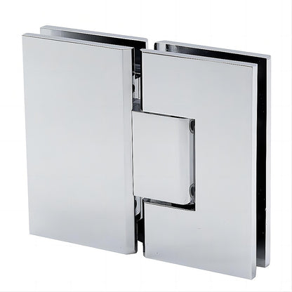 100x80cm Corner Frameless Shower Screen with Chrome Brackets and SS Hinges, Square Knob Handle