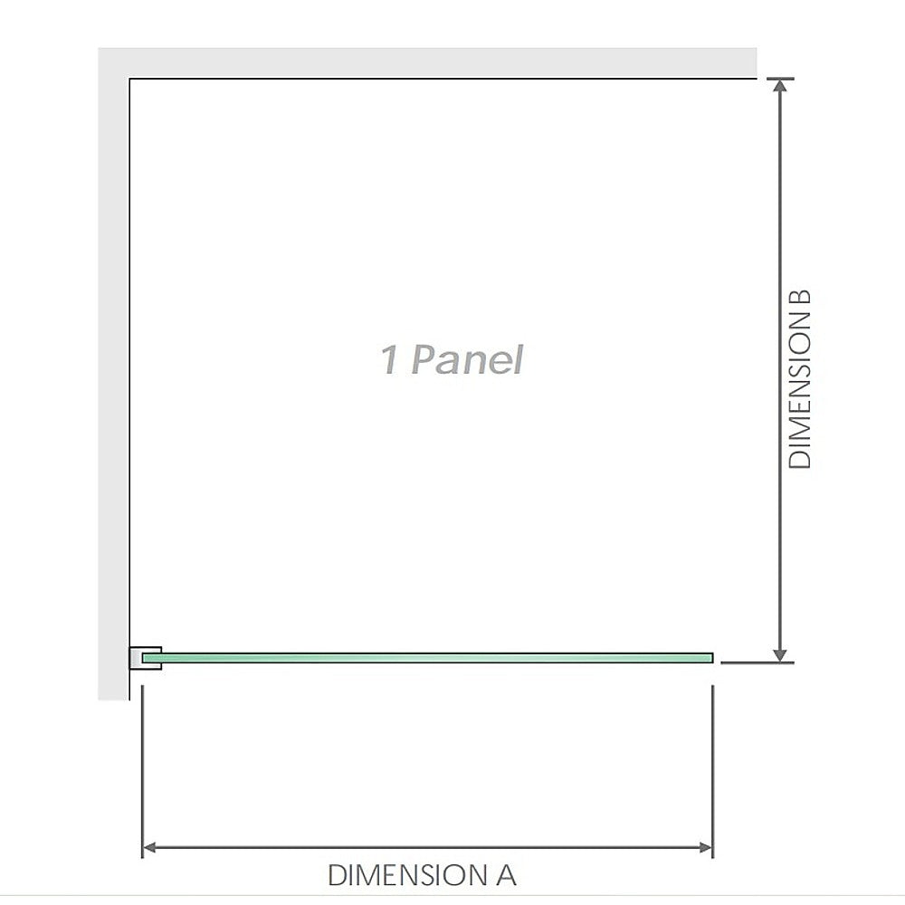 120x80cm Corner Frameless Shower Screen with Black Brackets and SS Hinges, Square Knob Handle