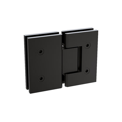 120x80cm Corner Frameless Shower Screen with Black Brackets and SS Hinges, Round Knob Handle