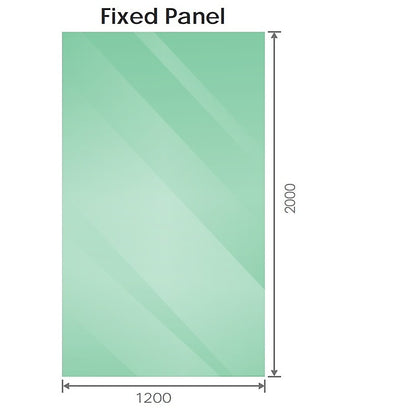 120x100cm Corner Frameless Shower Screen with Chrome Channel and SS Hinges, Square Knob Handle