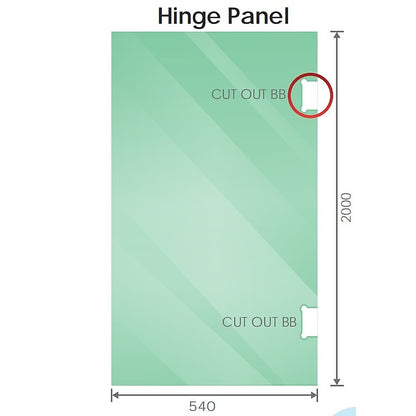 120x120cm Corner Frameless Shower Screen with Chrome Channel and SS Hinges, Round Knob Handle