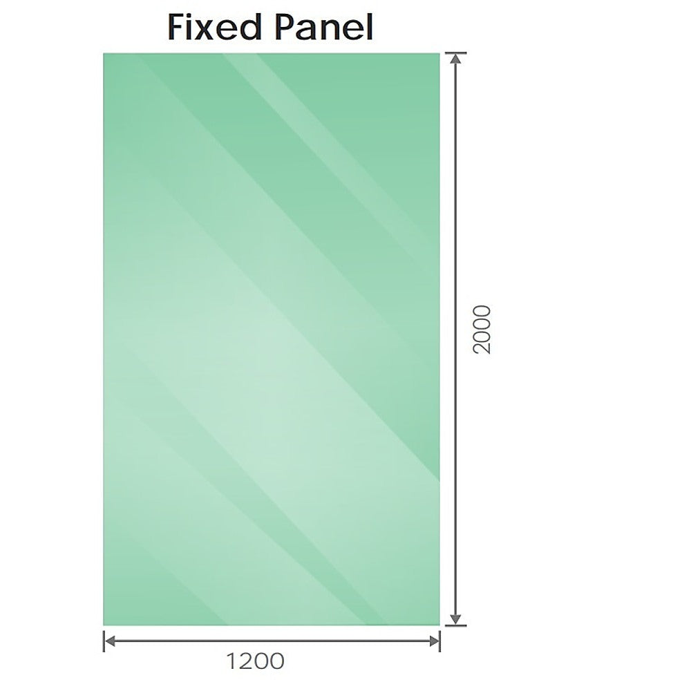 120x120cm Corner Frameless Shower Screen with Chrome Channel and SS Hinges, Round Knob Handle