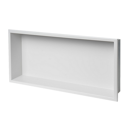 641 x 336 x 101mm Shower Niche Single Shelf Organizer No Tile Needed in White