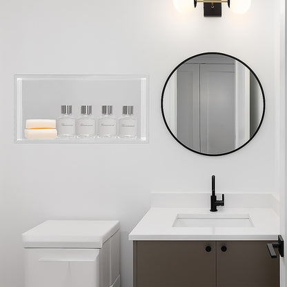 641 x 336 x 101mm Shower Niche Single Shelf Organizer No Tile Needed in White