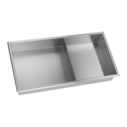 641 x 336 x 101mm Shower Niche Double Shelf Organizer No Tile Needed in Stainless Steel Finish