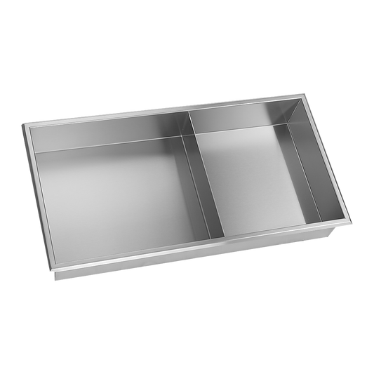 641 x 336 x 101mm Shower Niche Double Shelf Organizer No Tile Needed in Stainless Steel Finish