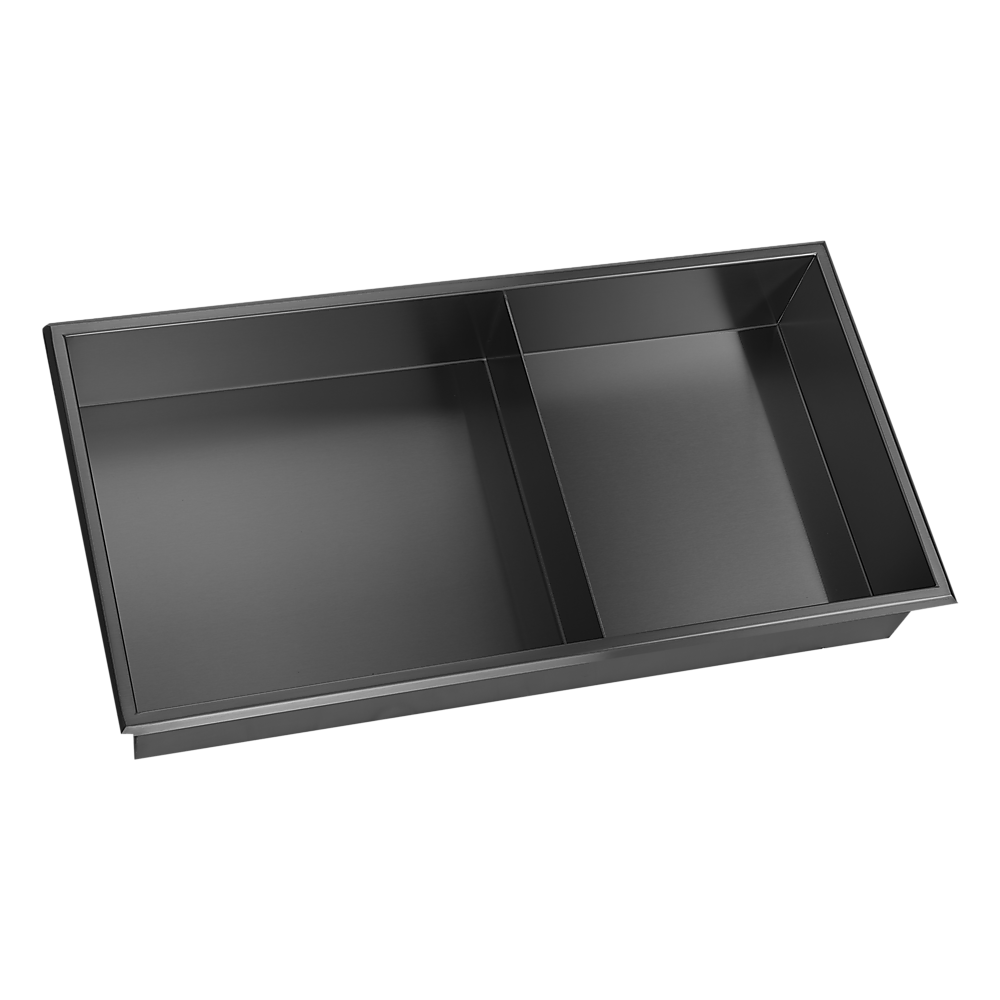 641 x 336 x 101mm Shower Niche Double Shelf Organizer No Tile Needed in Black