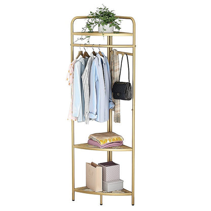 Corner Gold Clothing Rack Clothes Bedroom Storage