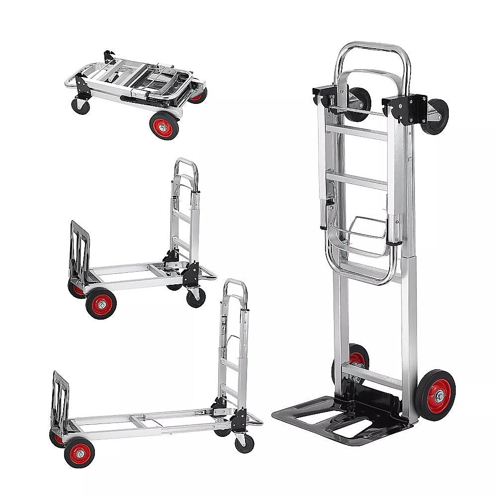 Hand Truck 2 in 1 Folding Dolly Cart 180kg Capacity Heavy Duty Aluminium