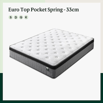 Mattress Queen Euro Top Pocket Spring Motion Isolation CertiPUR-US Certified