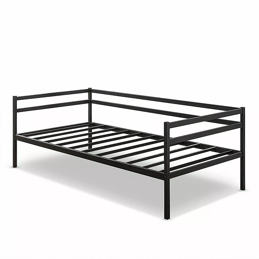 Single Daybed Metal Frame Sofa Premium Black Day Bed Steel Support