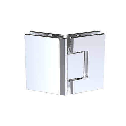 90cm Frameless Diamond Shower Screen with Chrome Brackets and SS Hinges, Round Handle