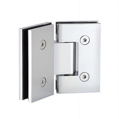 90cm Frameless Diamond Shower Screen with Chrome Brackets and SS Hinges, Round Handle