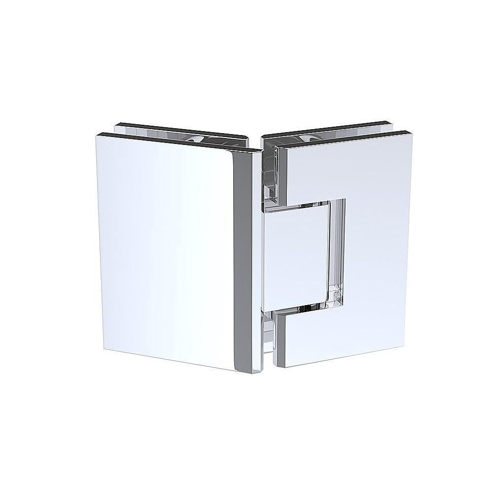 100cm Frameless Diamond Shower Screen with Chrome Channels and SS Hinges & Round Handle