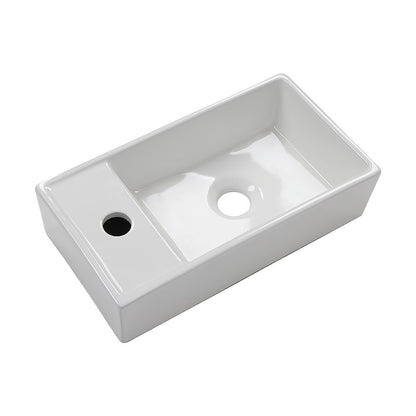 Small Compact Bathroom Cloakroom Hand Wash Basin Sink Ceramic Wall Hung