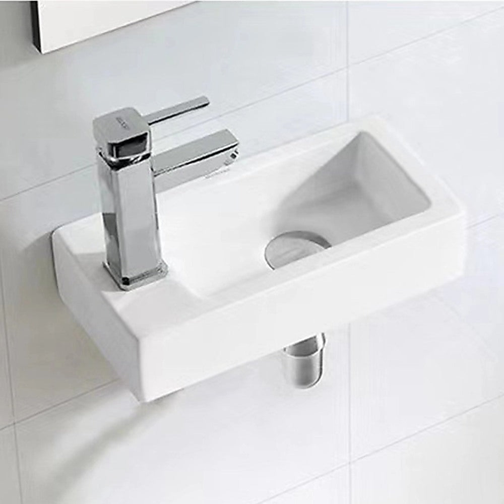 Small Compact Bathroom Cloakroom Hand Wash Basin Sink Ceramic Wall Hung