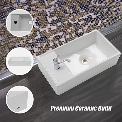 Small Compact Bathroom Cloakroom Hand Wash Basin Sink Ceramic Wall Hung