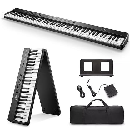 Folding Digital Piano 88 Key Velocity-Sensitive + Carry Case Pedal
