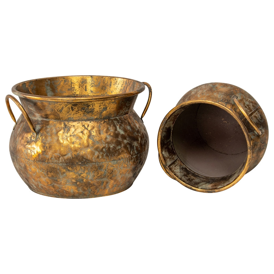 Set 2 Antique Lustre Pots 37cm