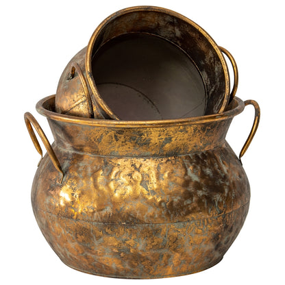 Set 2 Antique Lustre Pots 37cm