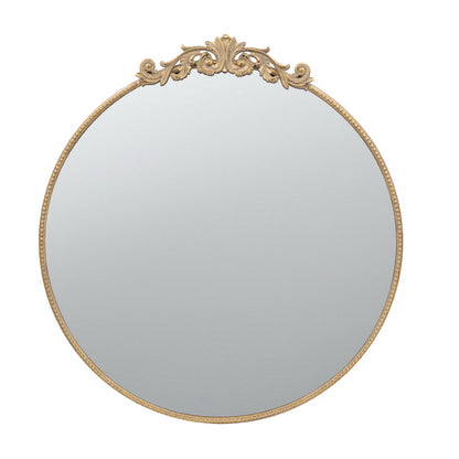 Large Baroque Gold Round Mirror 105x102cm
