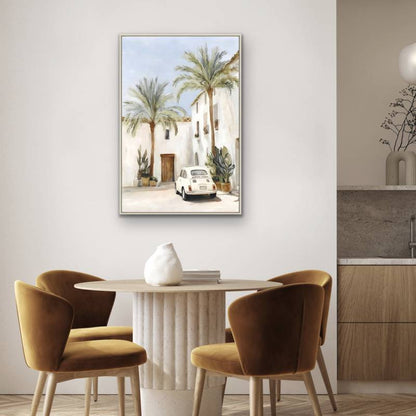 Mini Fiat Summer Artwork Framed Wall Art 80x120cm