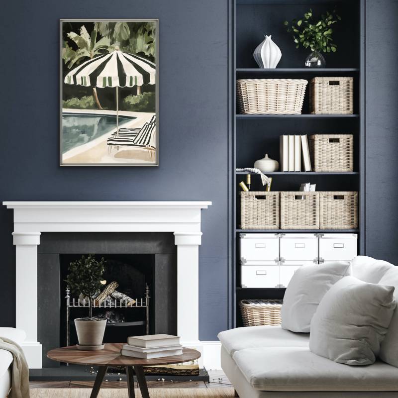 Jungle By The Pool Artwork Framed Wall Art 80x120cm