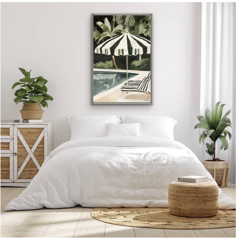 Jungle By The Pool Artwork Framed Wall Art 80x120cm