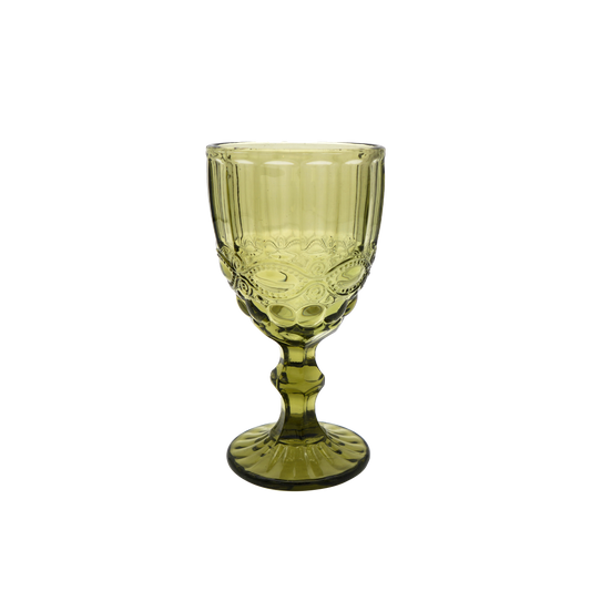 Faubourg Embossed Wine Glass - 310ml Green