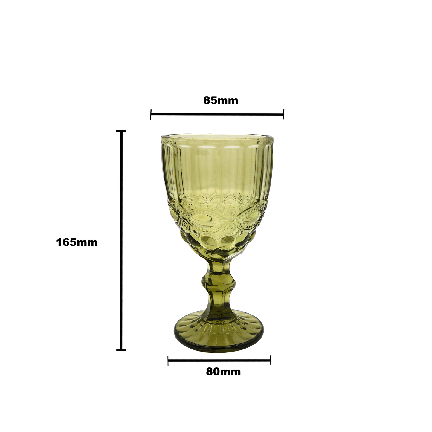 Faubourg Embossed Wine Glass - 310ml Green