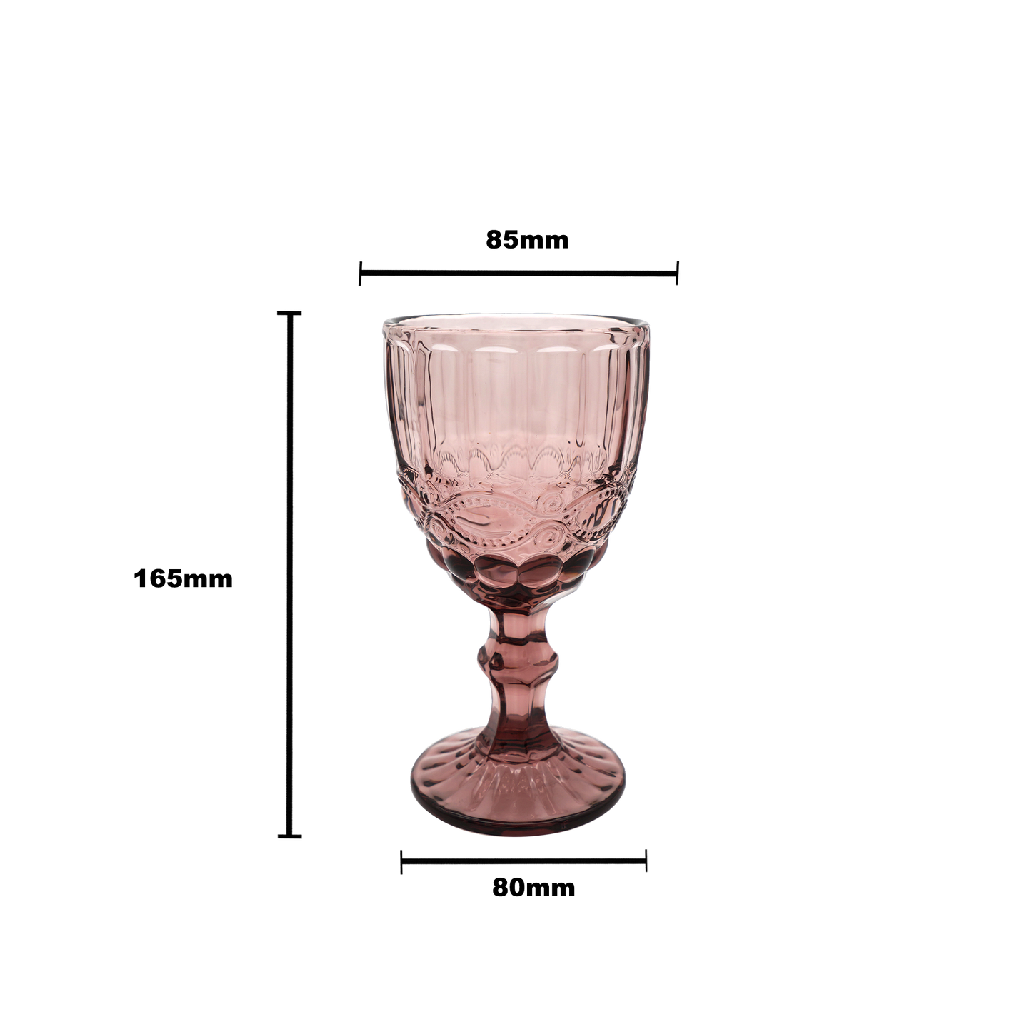 Faubourg Embossed Wine Glass - 310ml purple