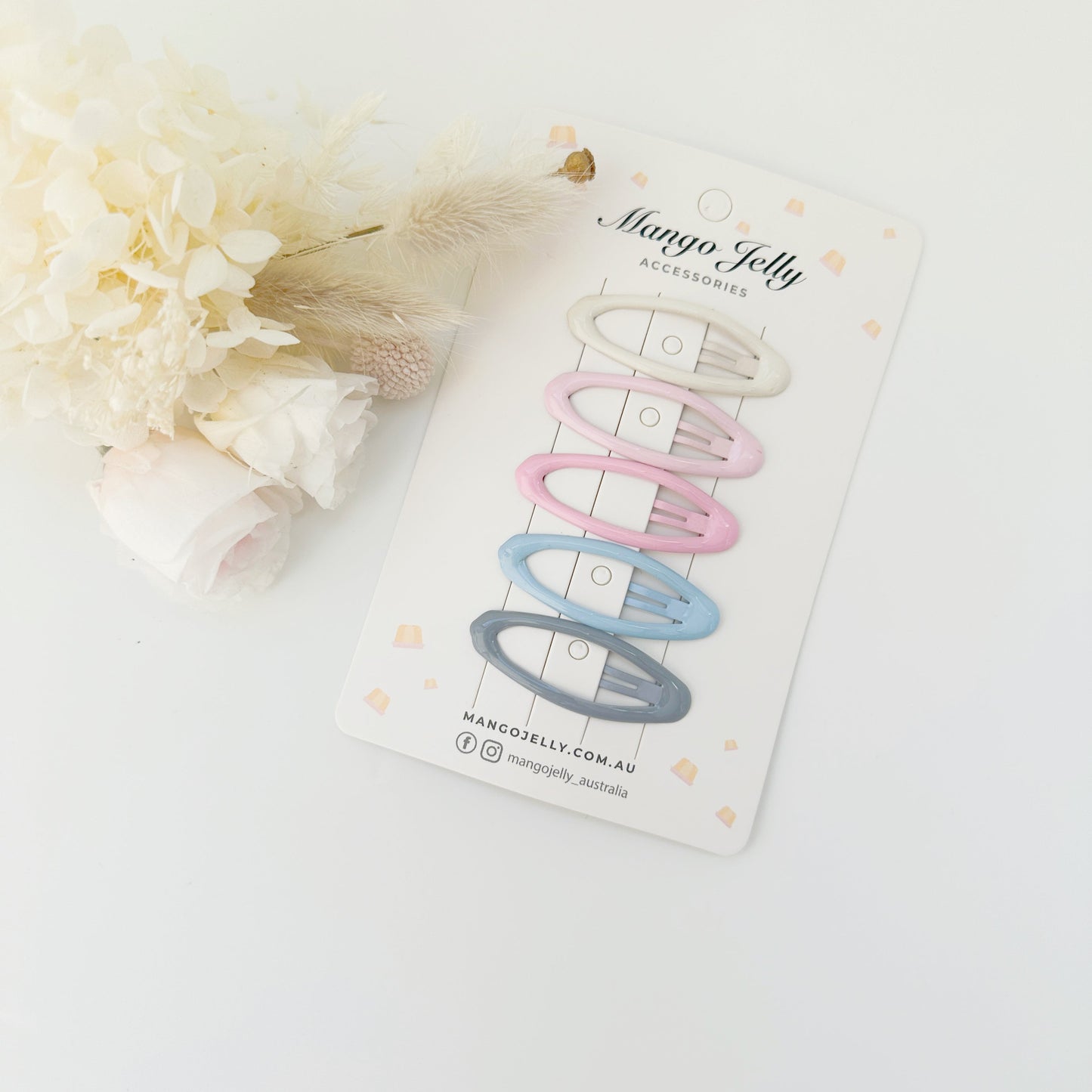 MANGO JELLY Butter Cream Hair Clips Collection - Ice cream Oval - One Pack