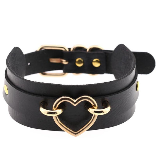 Restrain Faux Leather Love Collar by My Secret Drawer ® - 30, Black