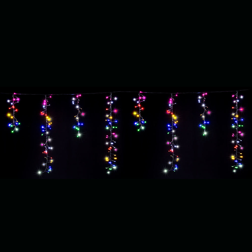 LED Dancing Cluster Icicles 9m Available in 2 Options - Multicolor (6 Colors)