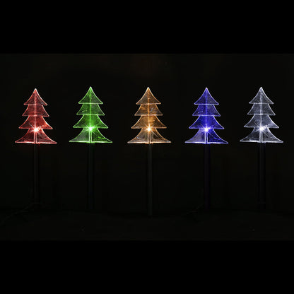 Solar Tree Shape Path Lights – 5 Pack, 38cm available in 2 Colors - Multicolor