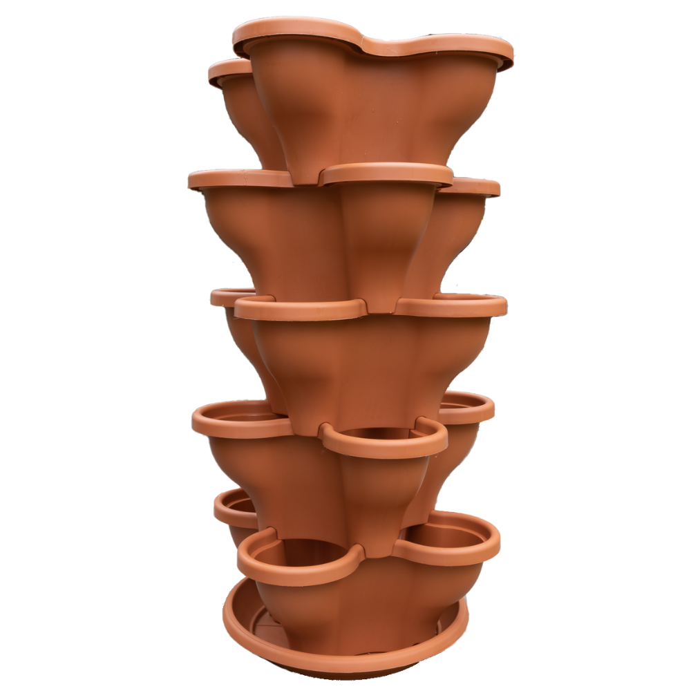 Single 5 Tier Large Verandah Planter - Terracotta