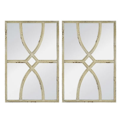 RUSTIC CARVED WALL MIRROR SET